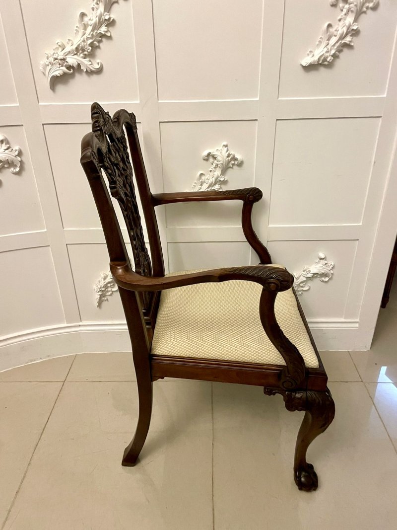 Outstanding Quality Antique Victorian Carved Mahogany Desk Chair - Image 2